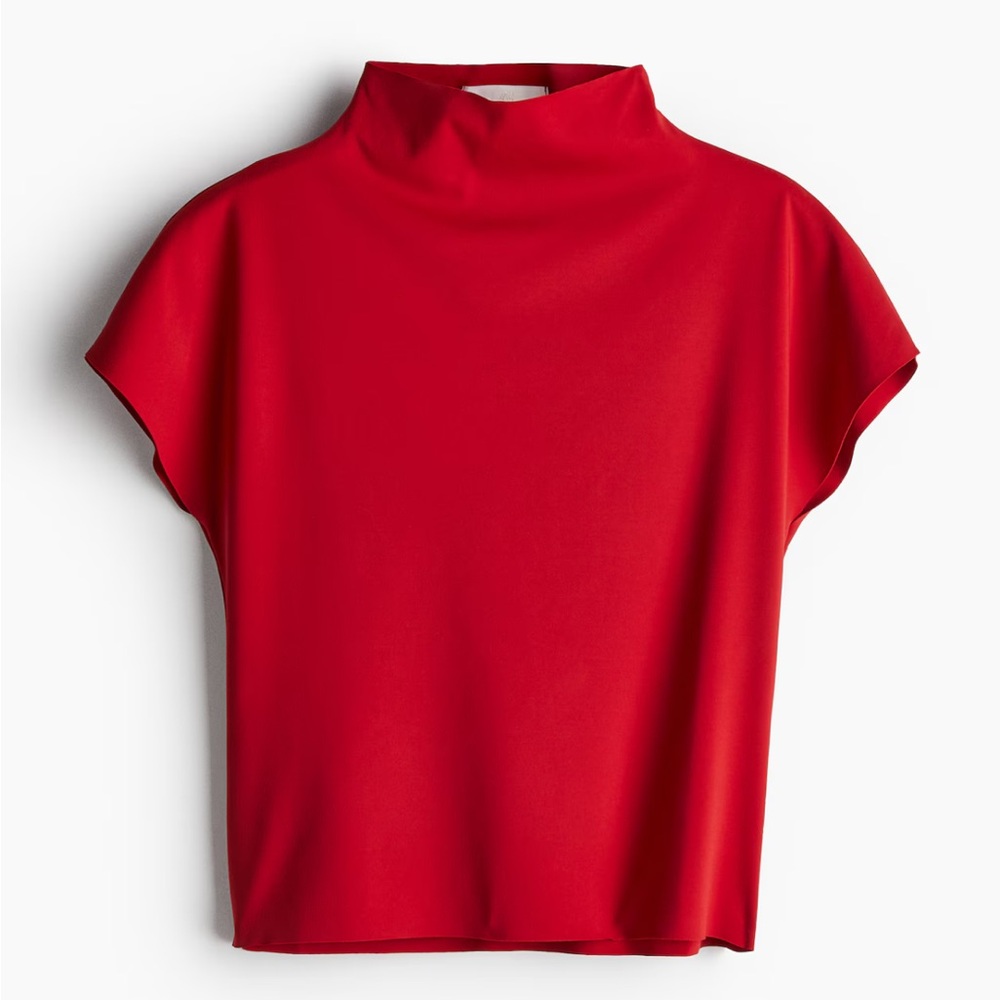 Mock turtleneck jersey top